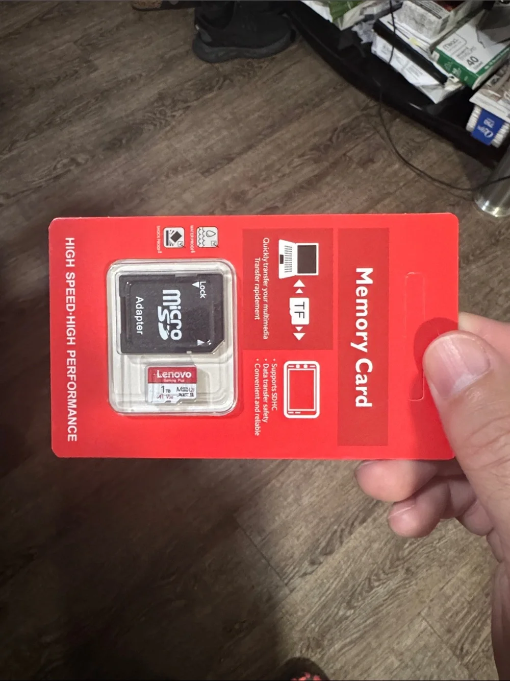 Lenovo Red microSD Card with SD Adapter Pack